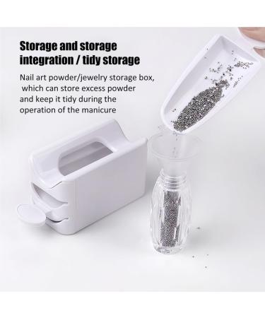 FIOERDTUIE Nail Dip Container with Funnel Nails Art Dipping Powder Holder Glitters Rhinestones Powders Collecting Storage Box - Buy Online on SooperMarket.com
