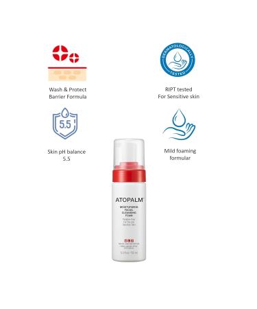 Buy ATOPALM Moisturizing Facial Cleansing Foam - Paraben Free Face Wash for Dry & Sensitive Skin Infused with Hyaluronic Acid pH Balanced K-Beauty Cleanser 150ml - Buy Online on SooperMarket.com