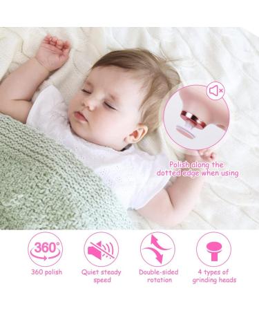 Vicloon 4-in-1 Electric Baby Nail Trimmer Kit - Pink | Safe Manicure Set for Newborns & Toddlers - Buy Online on SooperMarket.com