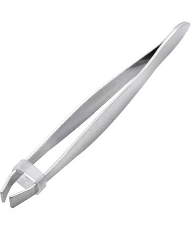 Silver Tone Slanted Flat Tip Metal Hair Eyebrow Tweezer Cosmetic for Lady - Buy Online on SooperMarket.com