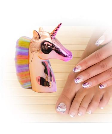 Buy Rainbow Unicorn Dust Brush - Colorful Synthetic Hair Nail & Makeup Brush for Flawless Finish - Buy Online on SooperMarket.com