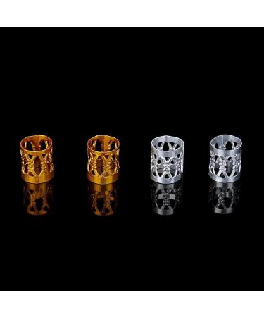 Dreadlock Accessories Adjustable Colorful Braiding Hair Rings Hair Braid Rings Adjustable Metal Decoration Tools(Gold+Silver) - Buy Online on SooperMarket.com
