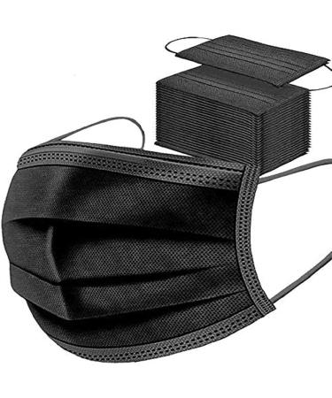 Symtex 100 pieces black medically surgical masks type iir mouth protection masks op mask 3-layer mouth protection facial mask disposable mask mouth and nose protection