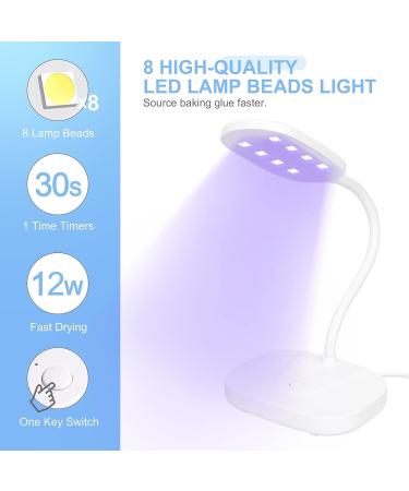AORAEM 12W LED Nail Lamp | Portable Gooseneck Gel Polish Dryer | Professional White Nail Light - Buy Online on SooperMarket.com
