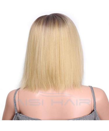 HBINGBING Ombre Blonde Bob Lace Wig - Short Straight Heat Resistant Fiber for Women | International Shipping - Buy Online on SooperMarket.com
