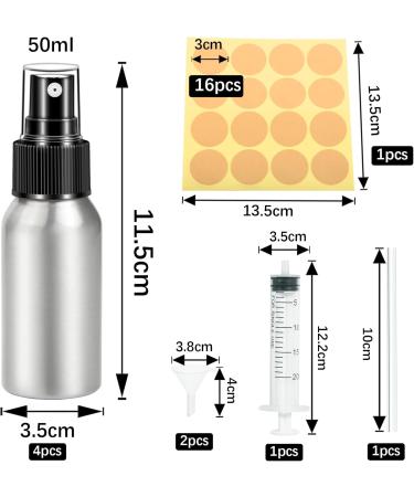 50ml Mini Spray Bottles - Set of 4 Aluminum Atomizers for Water Perfume Cosmetics & Essential Oils | Travel-Friendly Refillable Design - Buy Online on SooperMarket.com