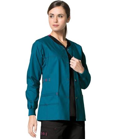 WonderWink Women's WonderFlex Constance Scrub Jacket - Black (Size Large) - Buy Online on SooperMarket.com
