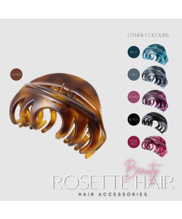 Large Chic Styling Hair Claw Clip - Organic Glass Hair Clamp for Women and Girls - Hair Barrette for Thick Hair Amber - Buy Online on SooperMarket.com