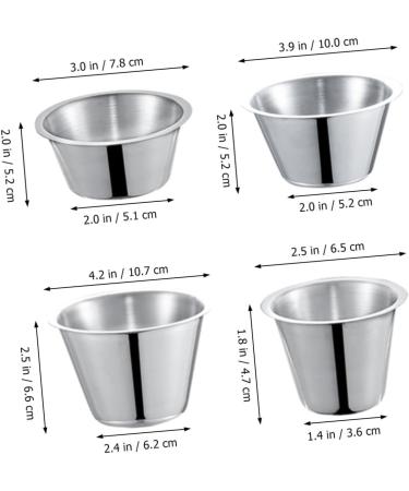 MAGICLULU 4pcs Stainless Steel Sauce Cup Salad Dressing Cruet Reusable Sauce Cups Stainless Steel Container Small Condiment Cups Stainless Steel Sauce Jug Sauce Bowl Pot Tomato Measuring Cup - Buy Online on SooperMarket.com