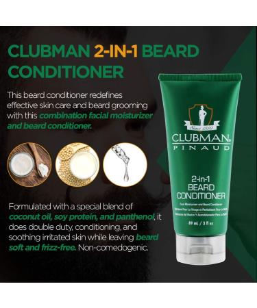 Clubman Pinaud 2-in-1 Beard Conditioner & Face Moisturizer 3 oz - Pack of 2 | 3 Fl Oz - Buy Online on SooperMarket.com