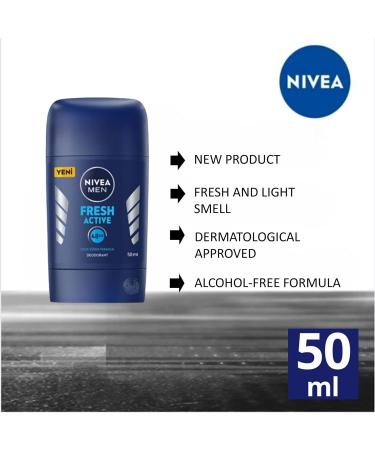 NIVEA Fresh Active Stick Deodorant 50ml - Pack of 3 | Anti-Transpirant | Ergonomic Design - Buy Online on SooperMarket.com