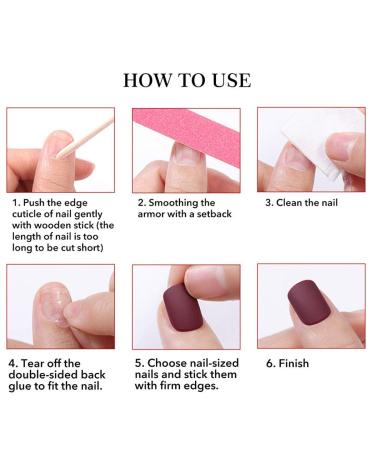 Brishow Pink Short False Nails - 24pcs Natural Acrylic Stick-On Full Cover for Women & Girls | International Shipping - Buy Online on SooperMarket.com