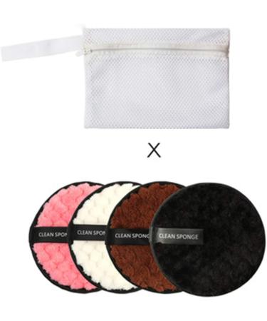 Jiahao 4-Piece Microfiber Makeup Remover Pads - Reusable Makeup Cleaning Towels & Sponges for Effortless Cleansing - Eco-Friendly Beauty Tools - Buy Online on SooperMarket.com