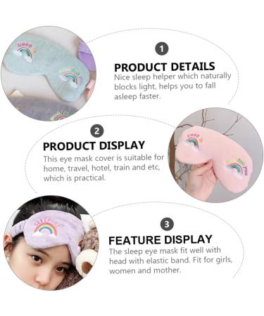 Rainbow Eye Mask Scrunchies Set - 4pcs Hair Ties with Bows and Teeth, Wired Head Wraps for Girls - Buy Online on SooperMarket.com