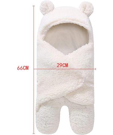 Yinuoday Baby Hooded Swaddle Blanket | Fleece Sleeping Bag for Newborn Boys and Girls - White - Buy Online on SooperMarket.com