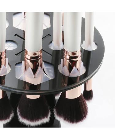 14-Hole Makeup Brush Holder Tree - Collapsible Acrylic Organizer for Air Drying - Black Cosmetics Stand - Buy Online on SooperMarket.com