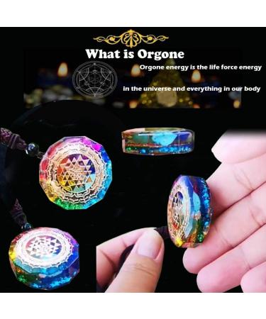 Sinymilk Reiki Orgonite Sri Yantra Symbol Metatron's Cube Necklace 7 Chakra Sacred Geometry Orgone Pendant - Buy Online on SooperMarket.com