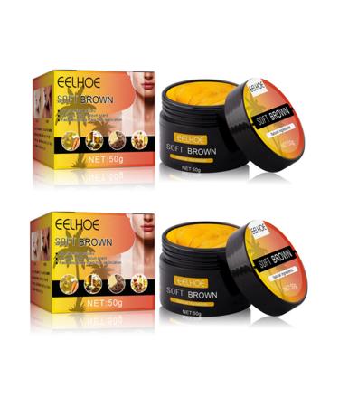 2pc Brown Tanning Gel, Brown Tanning Cream Tanning Accelerator Cream, Tan Accelerator for Outdoor Sun, Dark Tanning Gel Achieve a Natural Tan Skin (50g) (Soft Brown) 2pc Soft Brown