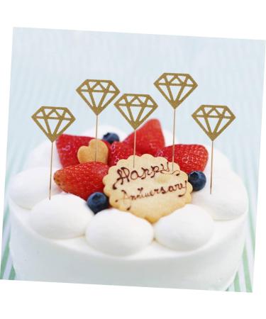 ibasenice Wedding D cor 300 Pcs Diamond Cake Topper Happy Birthday Topper Cake Picks Gold Diamond Topper Capacillos Para Cupcake Decor Cupcakes Diamond Cupcake Topper Paper Cup Wedding - Buy Online on SooperMarket.com