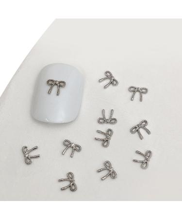 3D Metal Nail Nail Embellishments 20pcs Bowknot Nail Decorations For Individual Styles Nail Embellishments 02 White K