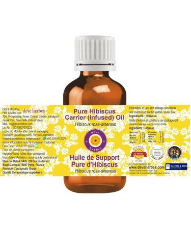 Deve Herbes Pure Hibiscus Carrier (Infused) Oil (Hibiscus rosa sinensis) Natural Therapeutic Grade 15ml (0.50 oz) - Buy Online on SooperMarket.com