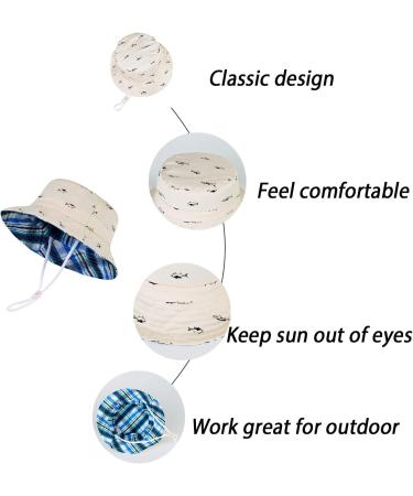 LANGZHEN Baby Girls Beach Sun Hat with Chin Strap - Fish Design, Beige, 2-4 Years - Buy Online on SooperMarket.com