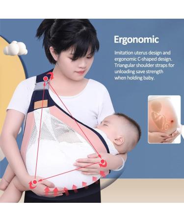 HINATAA Breathable Baby Sling | Adjustable Baby Carrier Wrap with Quick Dry Thick Shoulder Straps | Suitable for 0-36 Months Baby | Pink B - Buy Online on SooperMarket.com