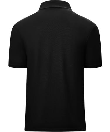 SECOOD Men's Short Sleeve Polo Shirt - Moisture Wicking Golf & Tennis T-Shirt (Black, X-Large) - Buy Online on SooperMarket.com