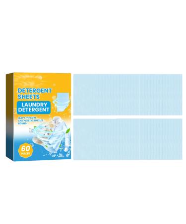 60 Sheets Laundry Detergent Sheets Liquidless Laundry Detergent Travel Laundry Sheets for Home Dorm Travel Camping 1 Box