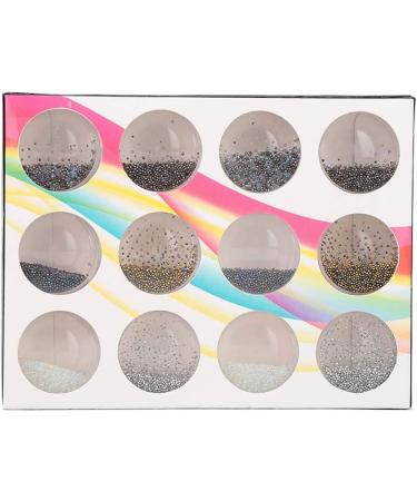 12 Grid DIY Nail Beads Plastic Nail Glitter Rhinestones Nail Art Decoration Manicure Tool Accessory DIY Nail Tip Ornament Beauty Nail Art 3D Decorations - Buy Online on SooperMarket.com