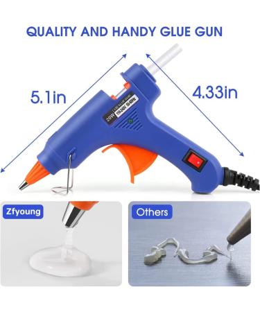 ZFYOUNG Mini Hot Glue Gun Set - 10 Glue Sticks Included | 20w Blue Hot Glue Gun for Quick Repairs, Artist DIY Art, and Home Projects - Buy Online on SooperMarket.com