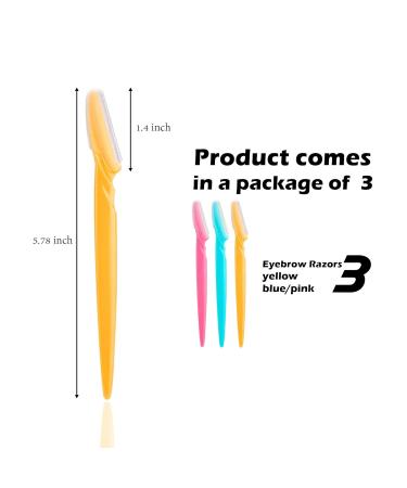 Soft N Style Ladies Eyebrow Grooming Razors - Set of 3 Multicolor Shavers for Perfect Eyebrows | International Shipping - Buy Online on SooperMarket.com