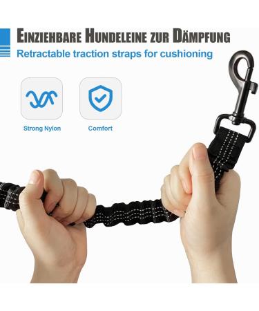 Snocyo Jogging Leash for Dogs | Elastic & Reflective Leash for Medium & Large Dogs | Double Handle & Waist Belt | Black & Blue - Buy Online on SooperMarket.com