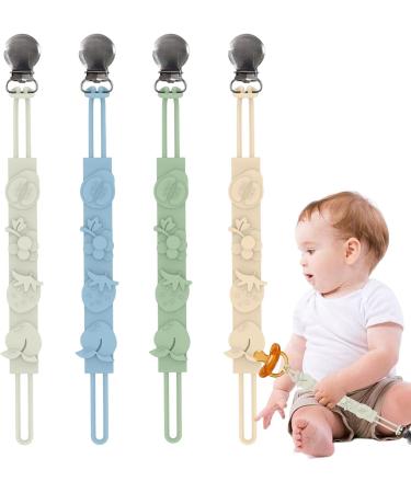 BAOK Baby Pacifier Holder - 4 PCS Stainless Steel Anti-Drop Chains Silicone Accessories for Hospitals | Shop Now - Buy Online on SooperMarket.com