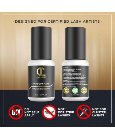 Rapid Low Fume Eyelash Extension Glue - 1 Second Dry for 8 Week Retention - Black Latex Free 5ml for Professionals - Buy Online on SooperMarket.com