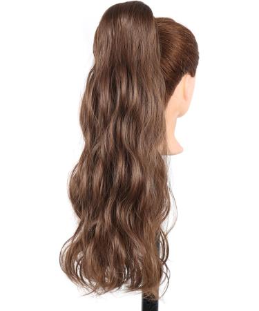 PrinFantasy Brown Wave Ponytail Hair Extension 24 inch - Long Fluffy Synthetic Wrap Around Pony Tail MW126 - Buy Online on SooperMarket.com