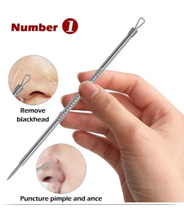 Ellolife 5-Pack Blackhead Remover Set - Stainless Steel Comedone Squeezer Kit for All Skin Types | Acne and Whitehead Extraction - Buy Online on SooperMarket.com
