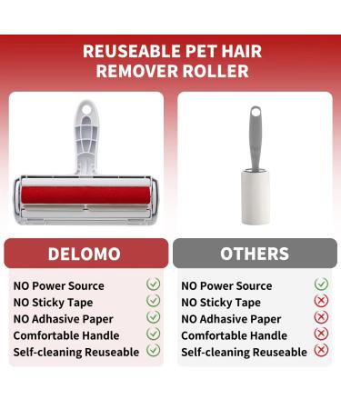 JTME Pet Hair Remover Roller - Self-Cleaning Base - Efficient Dog & Cat Fur Removal Tool for Furniture, Couch, Carpet, Car Seat - Red - Buy Online on SooperMarket.com