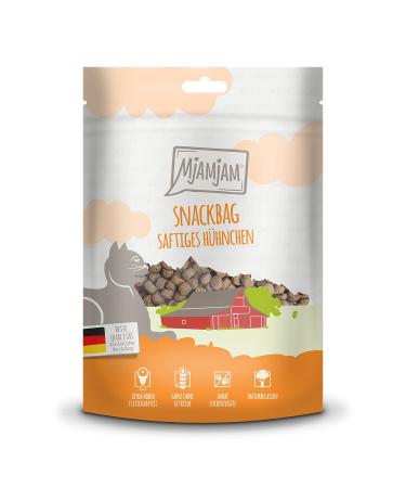 Mjamjam - Premium Katzensnack - Snackbag - Juicy chicken 1 -pack (1 x 125 g) natural lamps without synthetic preservatives chicken 125 g (1 Pack)