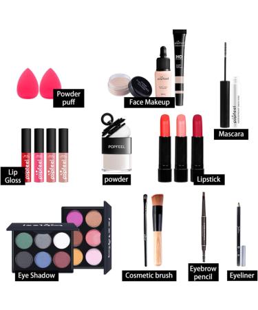 FantasyDay All-in-one Makeup Set Gift Surprise | Complete Women's Makeup Kit with Eyeshadow, Lipstick, Blush, Foundation, and Brushes | Cosmetic Essentials Starter Bundle for a Flawless Look - Buy Online on SooperMarket.com