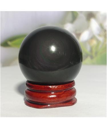 Natural Sphere Rainbow Cat Eye Black Obsidian Crystal Ball Natural Quartz Gemstone Gift Stone Home Decoration 1pc (Color : 65-75g) - Buy Online on SooperMarket.com