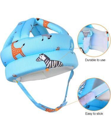 Umtiti Baby Safety Helmet with Knee Pads, Socks - Zoo Blue - Head Protector for Crawling and Learning to Walk - Buy Online on SooperMarket.com