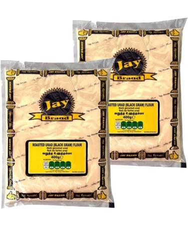 Seelans | Jay Brand Urad Flour | 400G | Papad Four | White Lentil Flour | Vegan | Nutritious | Indian Origin (Pack of 2)