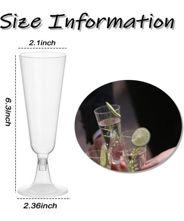 100 Pcs Disposable Clear Champagne Flutes - 5oz Plastic Wine Glasses for Party Wedding - Assemble Plastic Champagne Cups - Cocktail Cups - Buy Online on SooperMarket.com