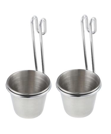 PRETYZOOM 2 Pcs Sauce Cup Appetizer Plates Sauce Dishes Mini Side Dishes Individual Saucers Bowl Bbq Sauce Bowls Prep Bowl Mini Measuring Cup Dipping Stainless Steel American Style