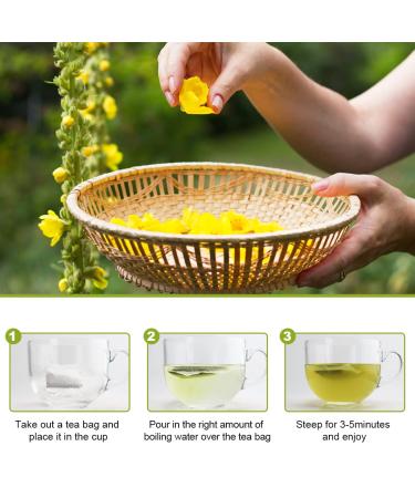 Mullein Leaf Tea - Respiratory and Lung Cleanse Herbal Tea | 40 Tea Bags, Caffeine-Free - Buy Online on SooperMarket.com