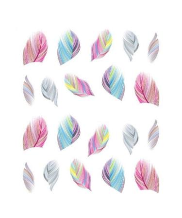 Nail Stickers Pink Feather 1 Sheet Self-adhesive Nail Decals wraps 3D Nail Art Designs Glitter Tips Decorations for Women Girls Superior Quality and Creative Durability and convenience