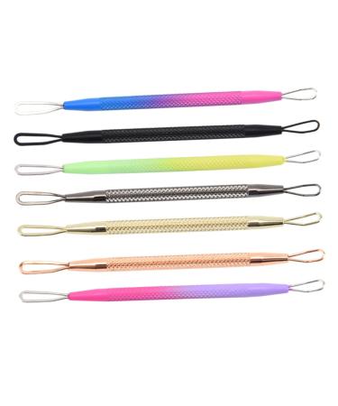 7pcs Double-headed Extrusion Ring Pimple Tools Pore Cleaner Pimple Removers Pimple Needle Cosmetic