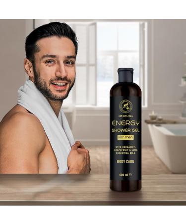 Shower Gel Energy 500ml - Shower Gel for Men - Gel with Bergamot Essential Oil - Grapefruit Essential Oil - Lime Essential Oil - Skin Care - Cleansing and Care - Fresh Fragrance - Body Wash for Him - Buy Online on SooperMarket.com