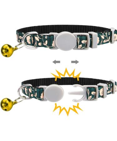 Tagme Personalized Cat Collars - Adjustable Safety Closure Black 2-Pack with Name & Phone Number (18-28 cm) - Buy Online on SooperMarket.com